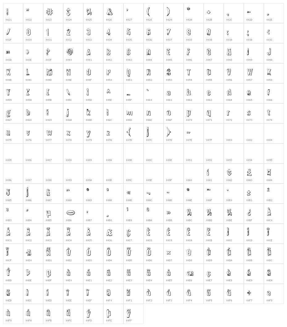 Quarrystone 3D Regular Character Map