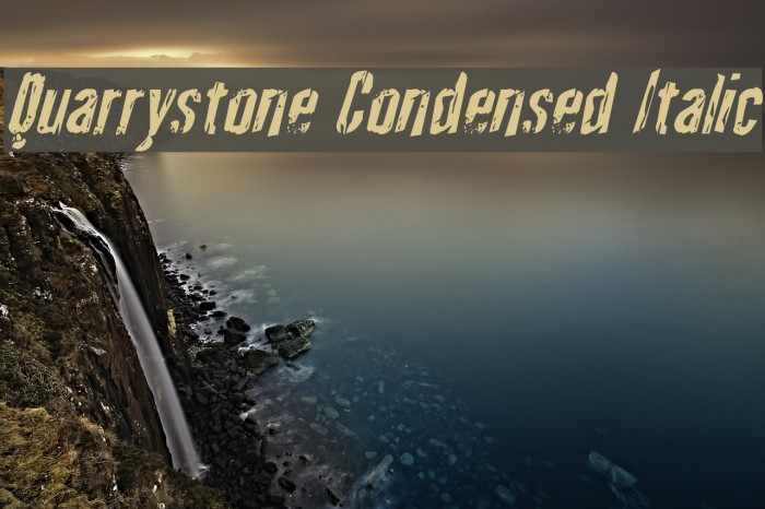 Quarrystone Condensed Italic Font examples