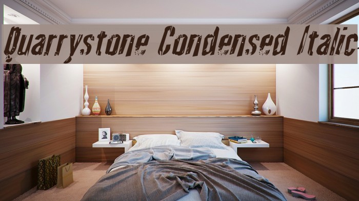 Quarrystone Condensed Italic Font examples