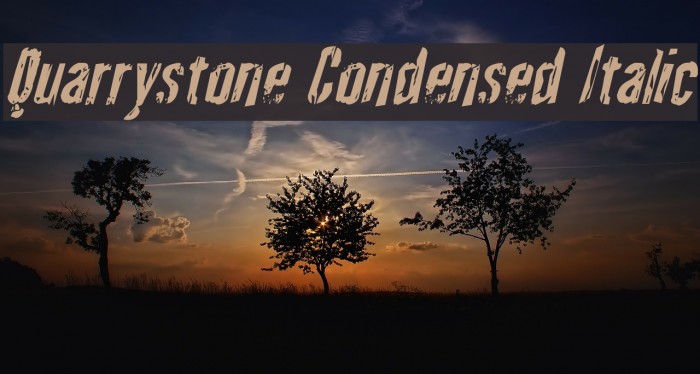 Quarrystone Condensed Italic Font examples