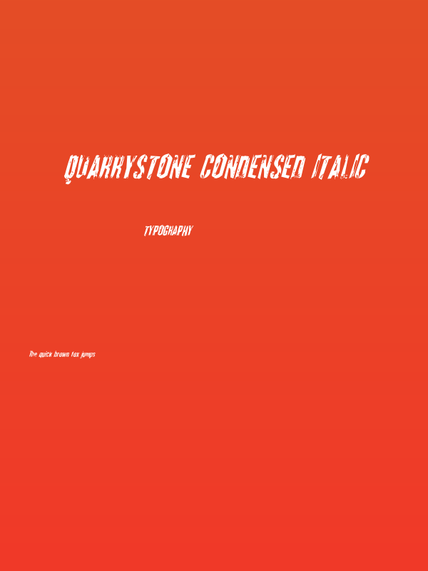 Quarrystone Condensed Italic Poster