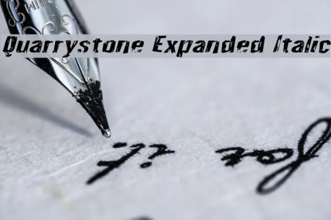 Quarrystone Expanded Italic Example 3