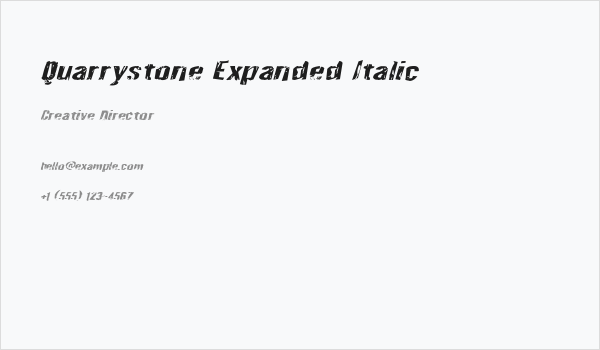 Quarrystone Expanded Italic Business Card