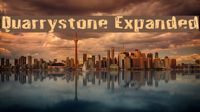 Quarrystone Expanded Font examples