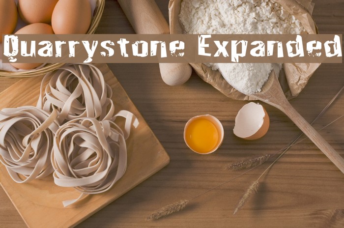 Quarrystone Expanded Font examples