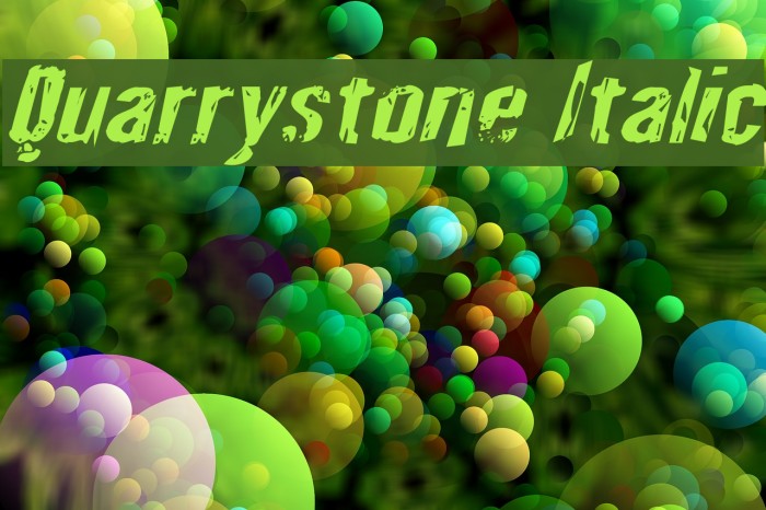 Quarrystone Italic Font examples