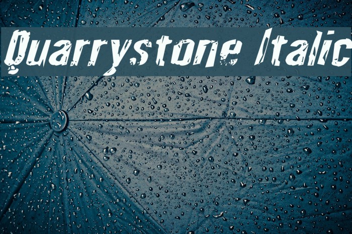 Quarrystone Italic Font examples