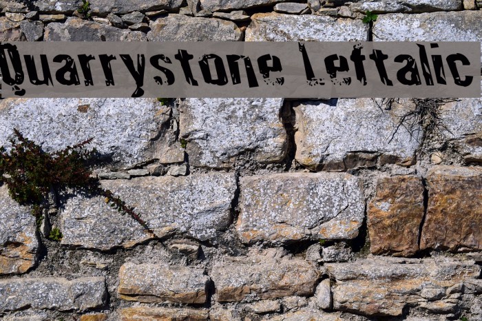Quarrystone Leftalic Font examples