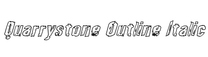 Quarrystone Outline Italic  Frei Schriftart Herunterladen
