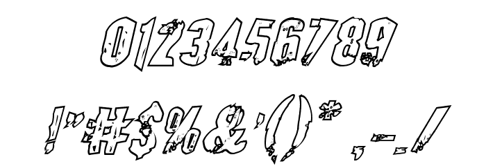 Quarrystone Outline Italic Font OTHER CHARS