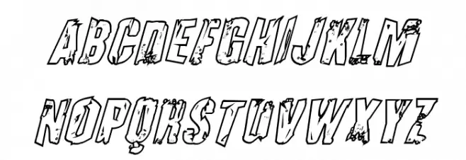 Quarrystone Outline Italic Schriftart Groß