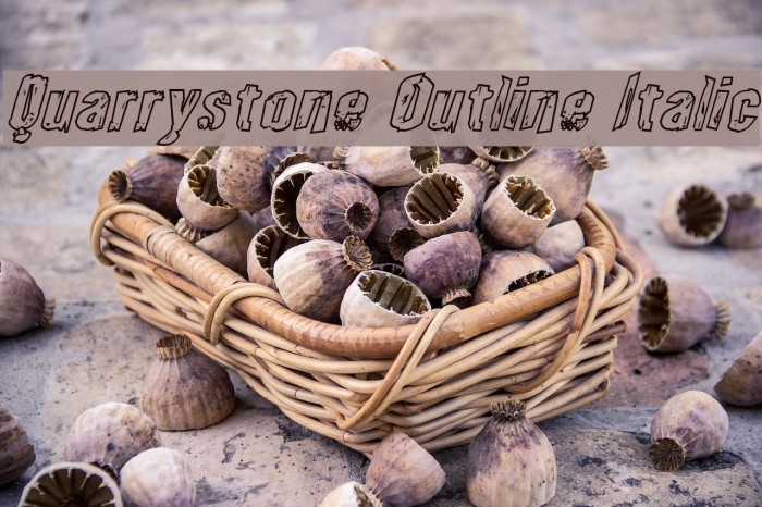 Quarrystone Outline Italic Font examples