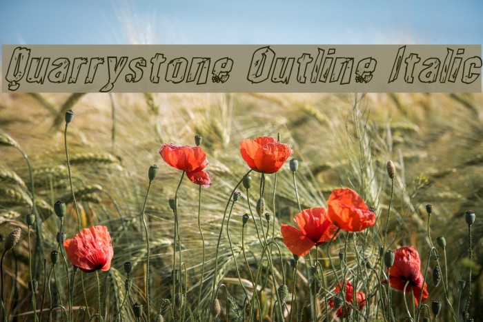 Quarrystone Outline Italic Font examples