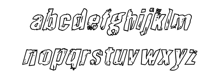 Quarrystone Outline Italic Font LOWERCASE