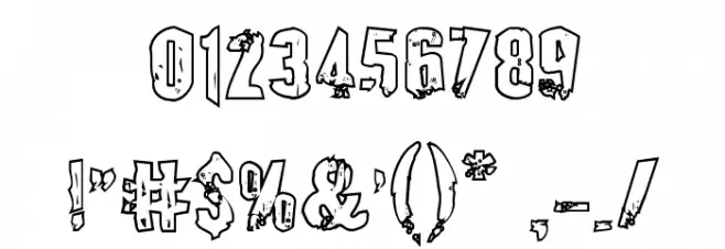 Quarrystone Outline Regular Font OTHER CHARS