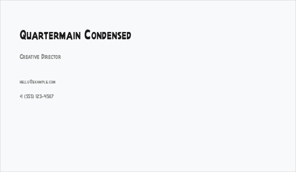 Quartermain Condensed Business Card