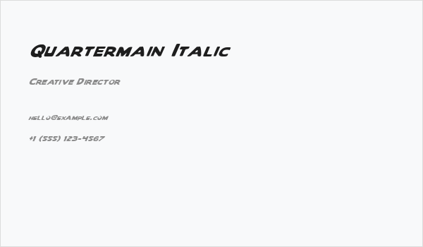 Quartermain Italic Business Card