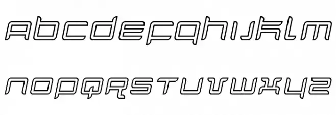 Quarx Outline Italic 字体 大写
