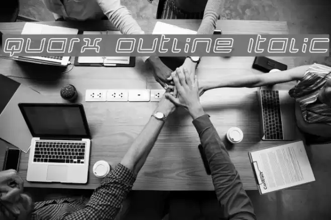 Quarx Outline Italic Font examples