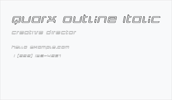 Quarx Outline Italic Business Card