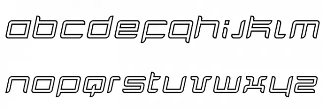 Quarx Outline Italic خط أحرف صغيرة