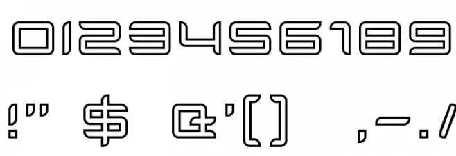 Quarx Outline Font OTHER CHARS