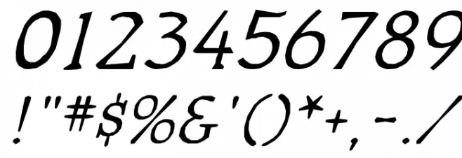 Quas Italic Font OTHER CHARS