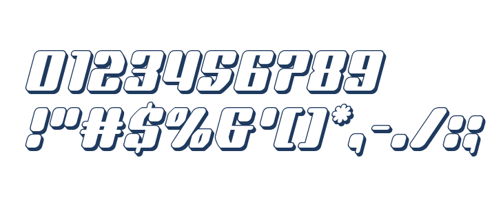 Quasar Pacer 3D Italic Other Characters