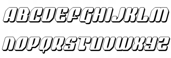 Quasar Pacer 3D Italic फ़ॉन्ट अपरकेस