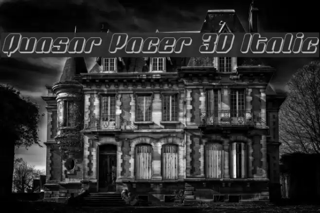 Quasar Pacer 3D Italic Font examples