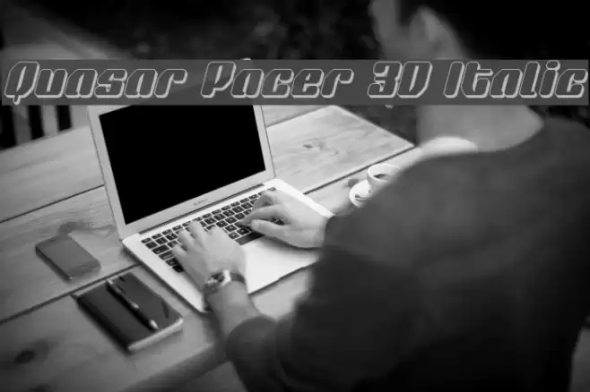 Quasar Pacer 3D Italic Font examples