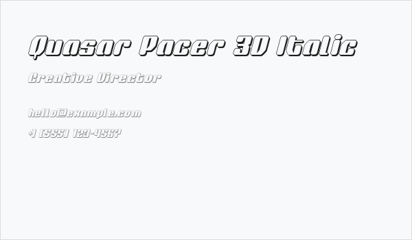 Quasar Pacer 3D Italic Business Card