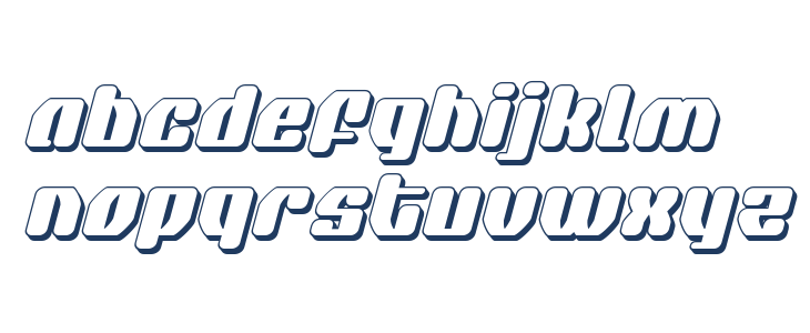 Quasar Pacer 3D Italic Lowercase