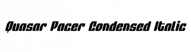 Quasar Pacer Condensed Italic  Frei Schriftart Herunterladen