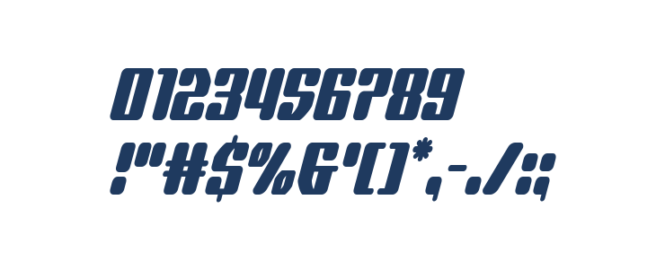 Quasar Pacer Condensed Italic Other Characters