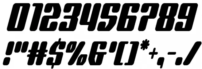 Quasar Pacer Condensed Italic Font OTHER CHARS
