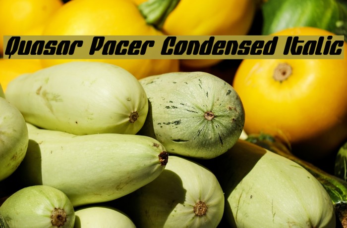 Quasar Pacer Condensed Italic Example 2