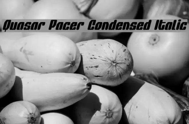 Quasar Pacer Condensed Italic Font examples