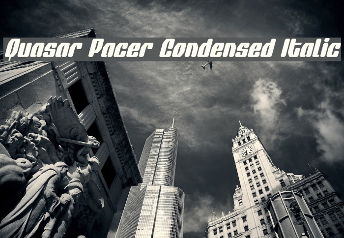 Quasar Pacer Condensed Italic Example 3