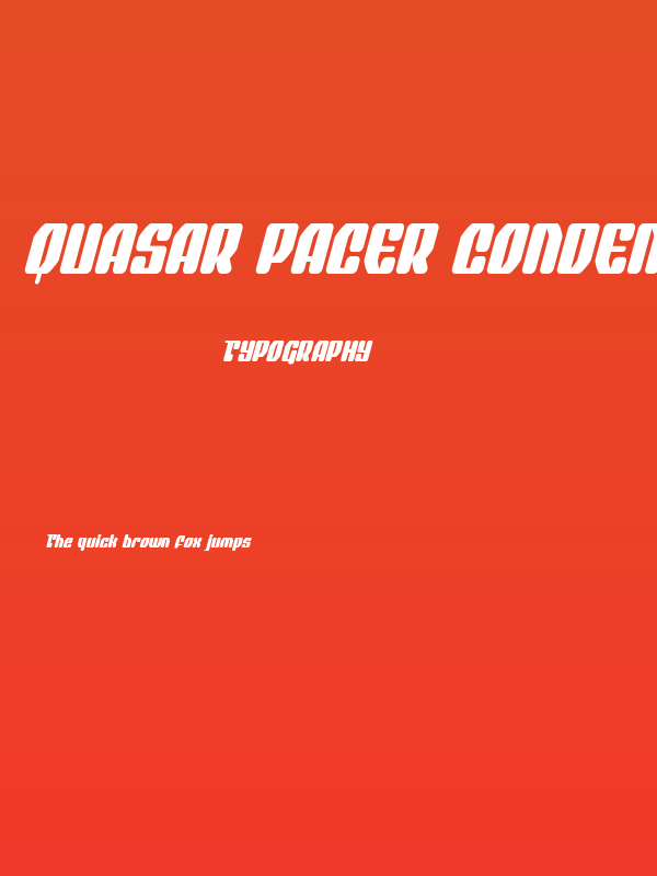 Quasar Pacer Condensed Italic Poster