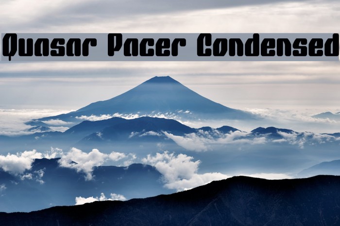 Quasar Pacer Condensed Font examples