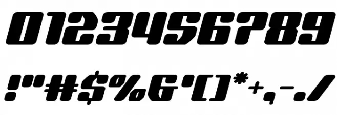 Quasar Pacer Expanded Italic Font OTHER CHARS