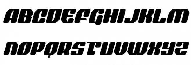 Quasar Pacer Expanded Italic Caratteri MAIUSCOLE