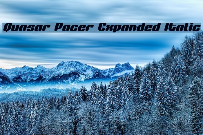 Quasar Pacer Expanded Italic Example 3