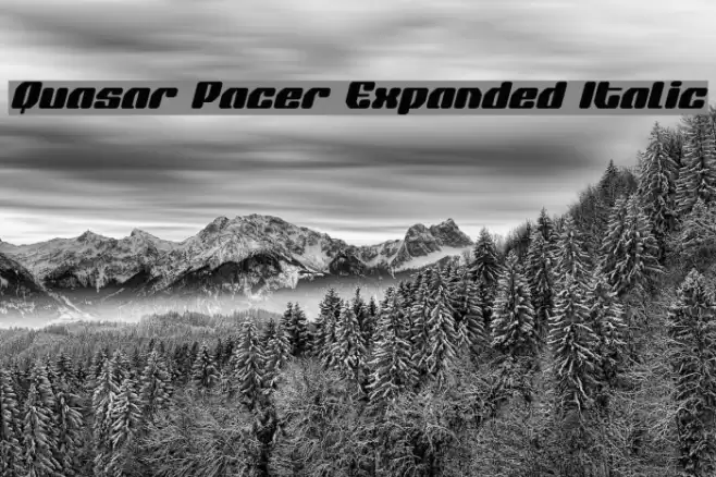 Quasar Pacer Expanded Italic Font examples