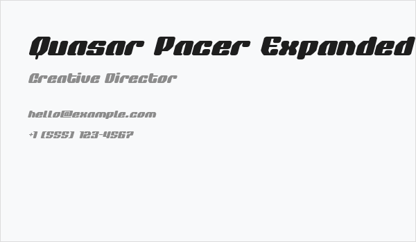 Quasar Pacer Expanded Italic Business Card