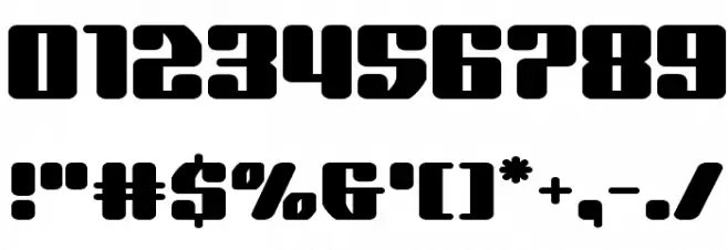 Quasar Pacer Expanded Font OTHER CHARS