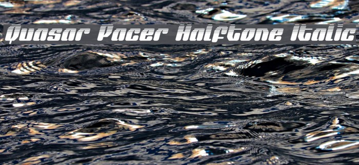 Quasar Pacer Halftone Italic Font examples