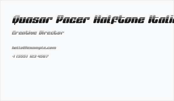 Quasar Pacer Halftone Italic Business Card