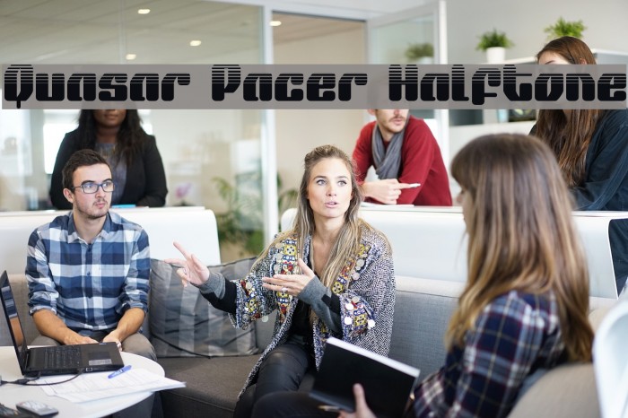 Quasar Pacer Halftone Font examples